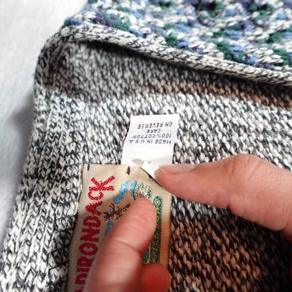 Adirondack Savile Row Cardigan Sweater Vest Mens L Cotton Made In USA - Picture 4 of 7